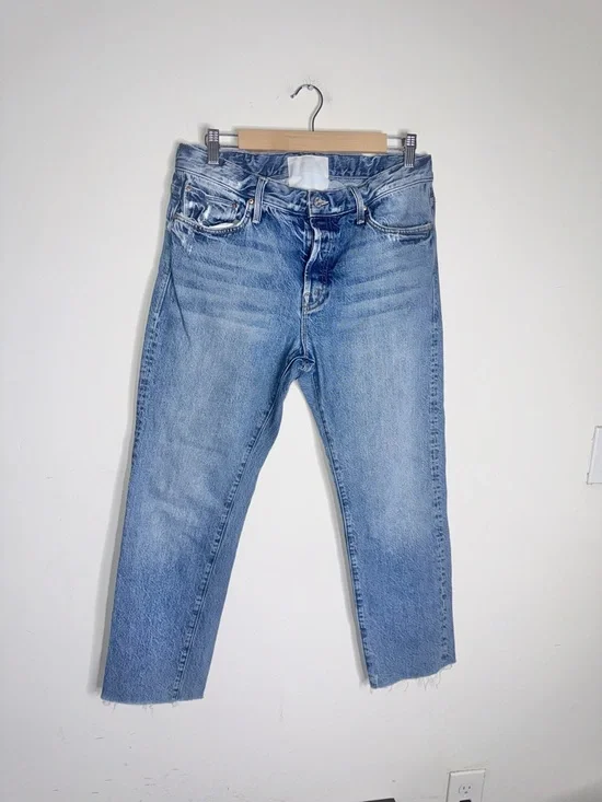Mother Denim The Scrapper Cuff Ankle Fray Jeans in Take Me Higher - Picture 2 of 11